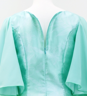 Hula Long Dress with Hibiscus Print / Luxury Collection / Mint Green / J3062mgr