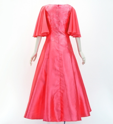 Hula Long Dress with Hibiscus Print / Luxury Collection / Salmon Pink / J3062spi