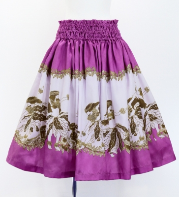 Hula Shantung Pa'u Skirt with Hula Girl Print / Luxury Collection / Pink / J3078pi