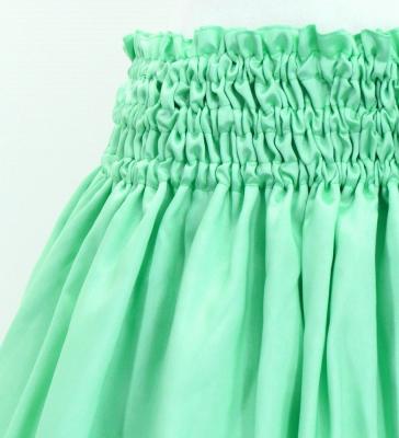 Hula Shantung Pa'u Skirt with Tiare & Kahiko Print / Luxury Collection / Green / J3082gr