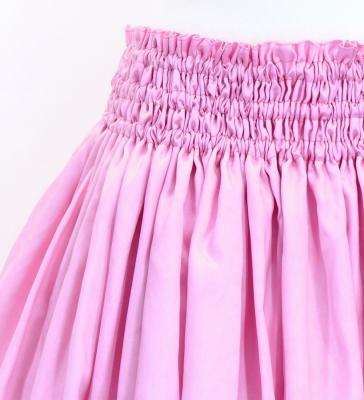 Hula Shantung Pa'u Skirt with Tiare & Kahiko Print / Luxury Collection / Pink / J3082pi
