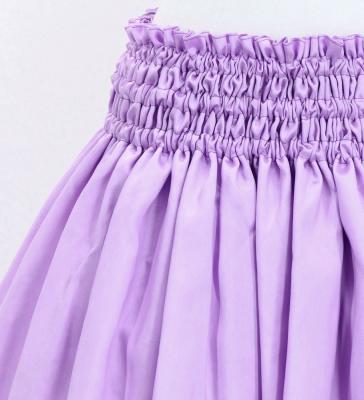 Hula Shantung Pa'u Skirt with Tiare & Kahiko Print / Luxury Collection / Purple / J3082pu