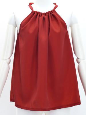 Hula American Armhole Blouse with Koshibo / Dark Red 2 / J3084drd2