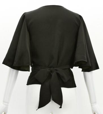 Hula Wrap Blouse with Koshibo / Black / J3085bk