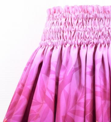 Hula Shantung Pa'u Skirt with Red Ginger & Strelitzia Print / Luxury Collection / J3086-7