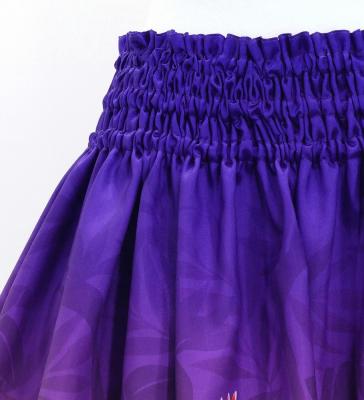 Hula Shantung Pa'u Skirt with Red Ginger & Strelitzia Print / Luxury Collection / J3086-8
