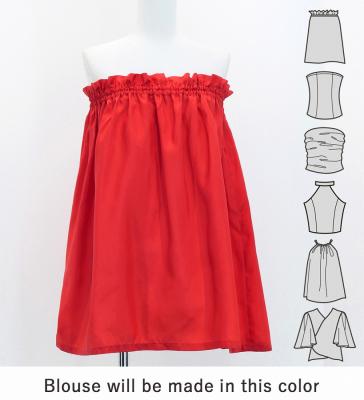 Hula Blouse & Pa'u Set-Up with Red Ginger & Strelitzia Print / Luxury Collection / J3087-6