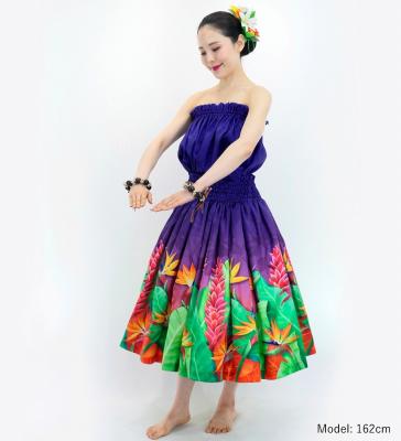 Hula Blouse & Pa'u Set-Up with Red Ginger & Strelitzia Print / Luxury Collection / J3087-8