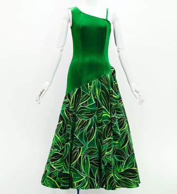 Hula One Shoulder Dress with Ti Leaf/ Luxury Collection / Dark Green / J3088dgr