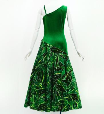 Hula One Shoulder Dress with Ti Leaf/ Luxury Collection / Dark Green / J3088dgr