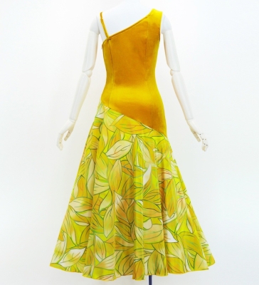 Hula One Shoulder Dress with Ti Leaf/ Luxury Collection / Lemon Yellow / J3088lm
