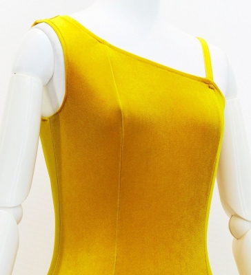 Hula One Shoulder Dress with Ti Leaf/ Luxury Collection / Lemon Yellow / J3088lm