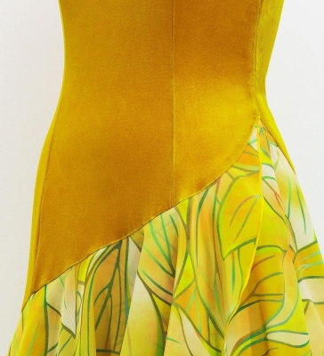 Hula One Shoulder Dress with Ti Leaf/ Luxury Collection / Lemon Yellow / J3088lm