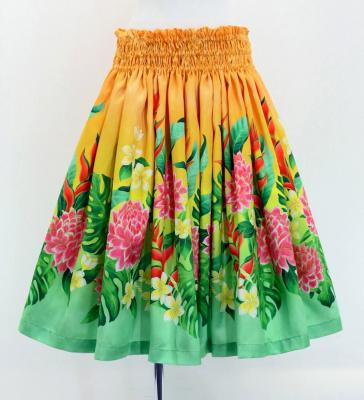 Hula Blouse & Pa'u Set-Up with Torch Ginger & Heliconia Print / Luxury Collection /J3089-4