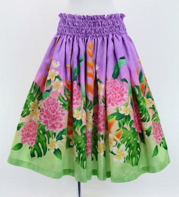 Hula Blouse & Pa'u Set-Up with Torch Ginger & Heliconia Print / Luxury Collection / J3089-7