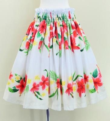 Hula Shantung Tube Top & Pa'u Set-Up with Hibiscus & Plumeria Print / Luxury Collection / J3090be