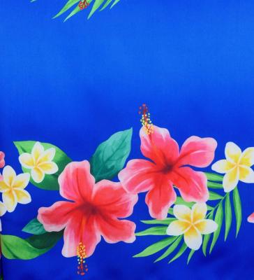 Hula Shantung Tube Top & Pa'u Set-Up with Hibiscus & Plumeria Print / Luxury Collection / J3090bl