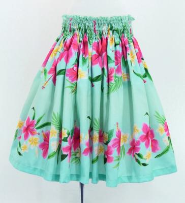 Hula Shantung Tube Top & Pa'u Set-Up with Hibiscus & Plumeria Print / Luxury Collection / J3090lbl