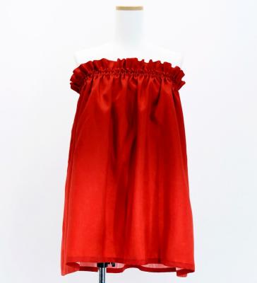 Hula Shantung Tube Top & Pa'u Set-Up with Hibiscus & Plumeria Print / Luxury Collection / J3090rd
