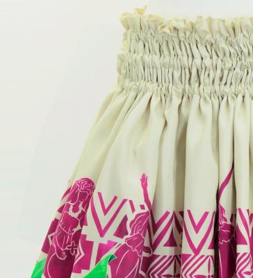 Hula Blouse & Pa'u Set-Up with Hula girl Print / Luxury Collection / J3091be