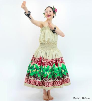 Hula Blouse & Pa'u Set-Up with Hula girl Print / Luxury Collection / J3091be