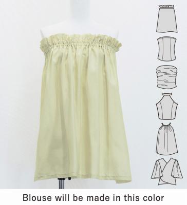Hula Blouse & Pa'u Set-Up with Hula girl Print / Luxury Collection / J3091be