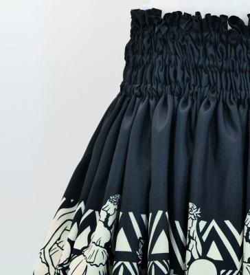 Hula Blouse & Pa'u Set-Up with Hula girl Print / Luxury Collection / J3091bk