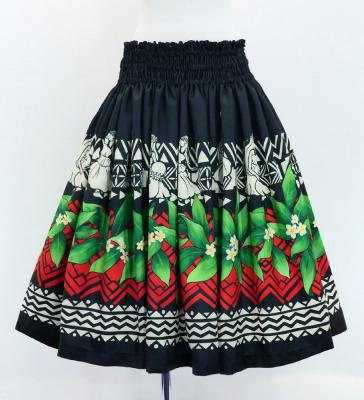 Hula Blouse & Pa'u Set-Up with Hula girl Print / Luxury Collection / J3091bk