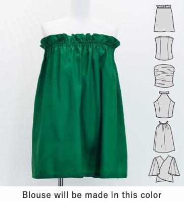 Hula Blouse & Pa'u Set-Up with Hula girl Print / Luxury Collection / J3091gr