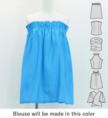 Hula Blouse & Pa'u Set-Up with Hula girl Print / Luxury Collection / J3091lbl