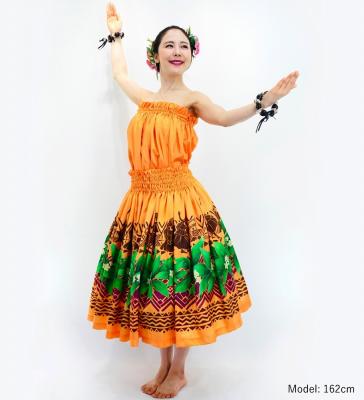 Hula Blouse & Pa'u Set-Up with Hula girl Print / Luxury Collection / J3091or