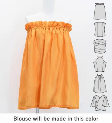 Hula Blouse & Pa'u Set-Up with Hula girl Print / Luxury Collection / J3091or