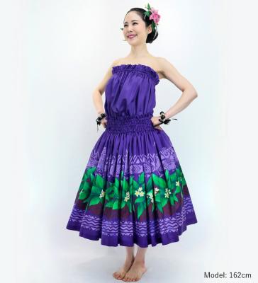 Hula Blouse & Pa'u Set-Up with Hula girl Print / Luxury Collection / J3091pu