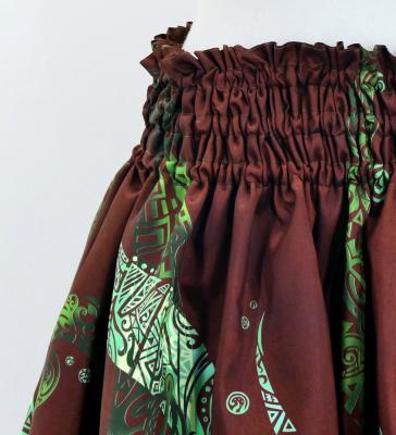 Hula Blouse & Pa'u Set-Up with Kahiko & Honu Print / Luxury Collection / J3092br