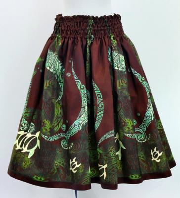 Hula Blouse & Pa'u Set-Up with Kahiko & Honu Print / Luxury Collection / J3092br