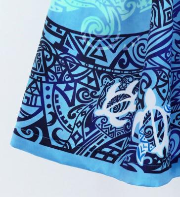 Hula Blouse & Pa'u Set-Up with Kahiko & Honu Print / Luxury Collection / J3092lbl