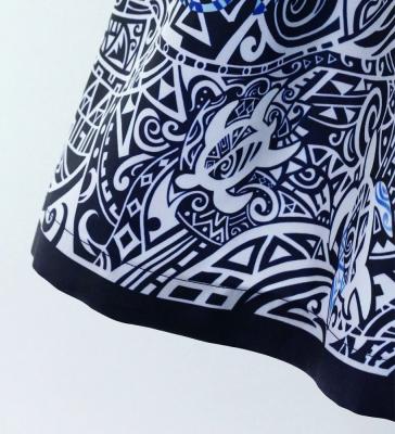 Hula Blouse & Pa'u Set-Up with Kahiko & Honu Print / Luxury Collection / J3092nv