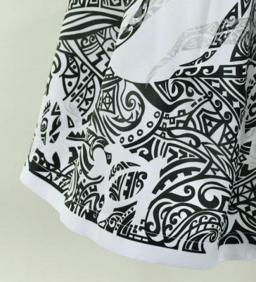 Hula Blouse & Pa'u Set-Up with Kahiko & Honu Print / Luxury Collection / J3092wh