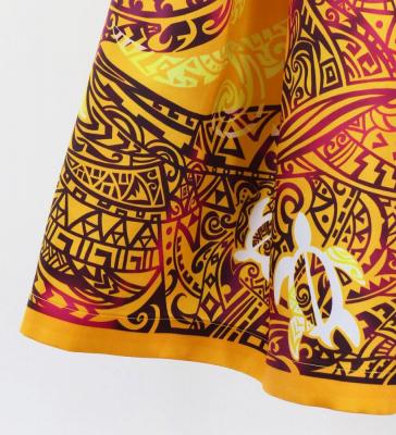 Hula Blouse & Pa'u Set-Up with Kahiko & Honu Print / Luxury Collection / J3092ye