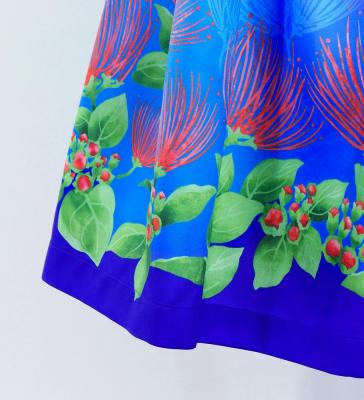 Hula Blouse & Pa'u Set-Up with Lehua Print / Luxury Collection / J3093bl