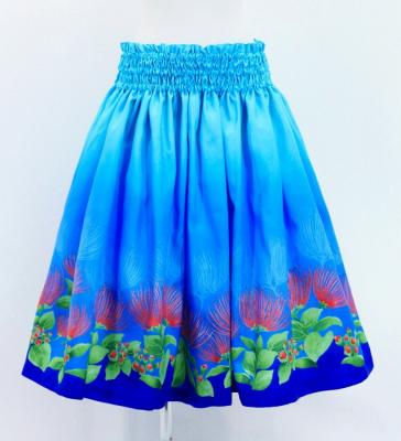 Hula Blouse & Pa'u Set-Up with Lehua Print / Luxury Collection / J3093bl