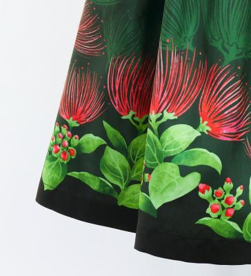 Hula Blouse & Pa'u Set-Up with Lehua Print / Luxury Collection / J3093gr