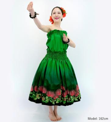 Hula Blouse & Pa'u Set-Up with Lehua Print / Luxury Collection / J3093gr