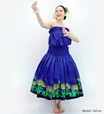 Hula Blouse & Pa'u Set-Up with Lehua Print / Luxury Collection / J3093nv