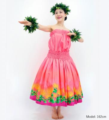 Hula Blouse & Pa'u Set-Up with Lehua Print / Luxury Collection / J3093pi