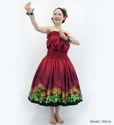 Hula Blouse & Pa'u Set-Up with Lehua Print / Luxury Collection / J3093rd