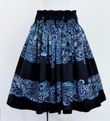 Hula Blouse & Pa'u Set-Up with Kahiko Print / Luxury Collection / J3094bk