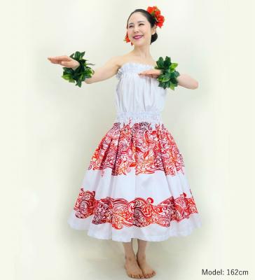 Hula Blouse & Pa'u Set-Up with Kahiko Print / Luxury Collection / J3094whrd