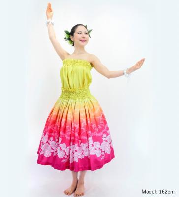 Hula Blouse & Pa'u Set-Up with Lokelani Print / Luxury Collection / J3095-2