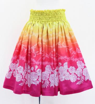 Hula Blouse & Pa'u Set-Up with Lokelani Print / Luxury Collection / J3095-2